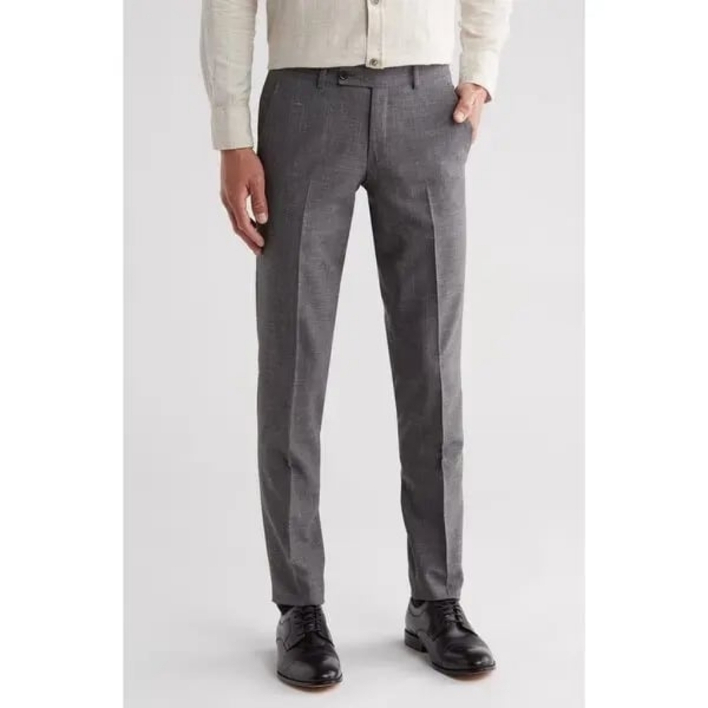 NWT Ted Baker Jerome Wool Modern Fit Dress Pants Gray Size 30R